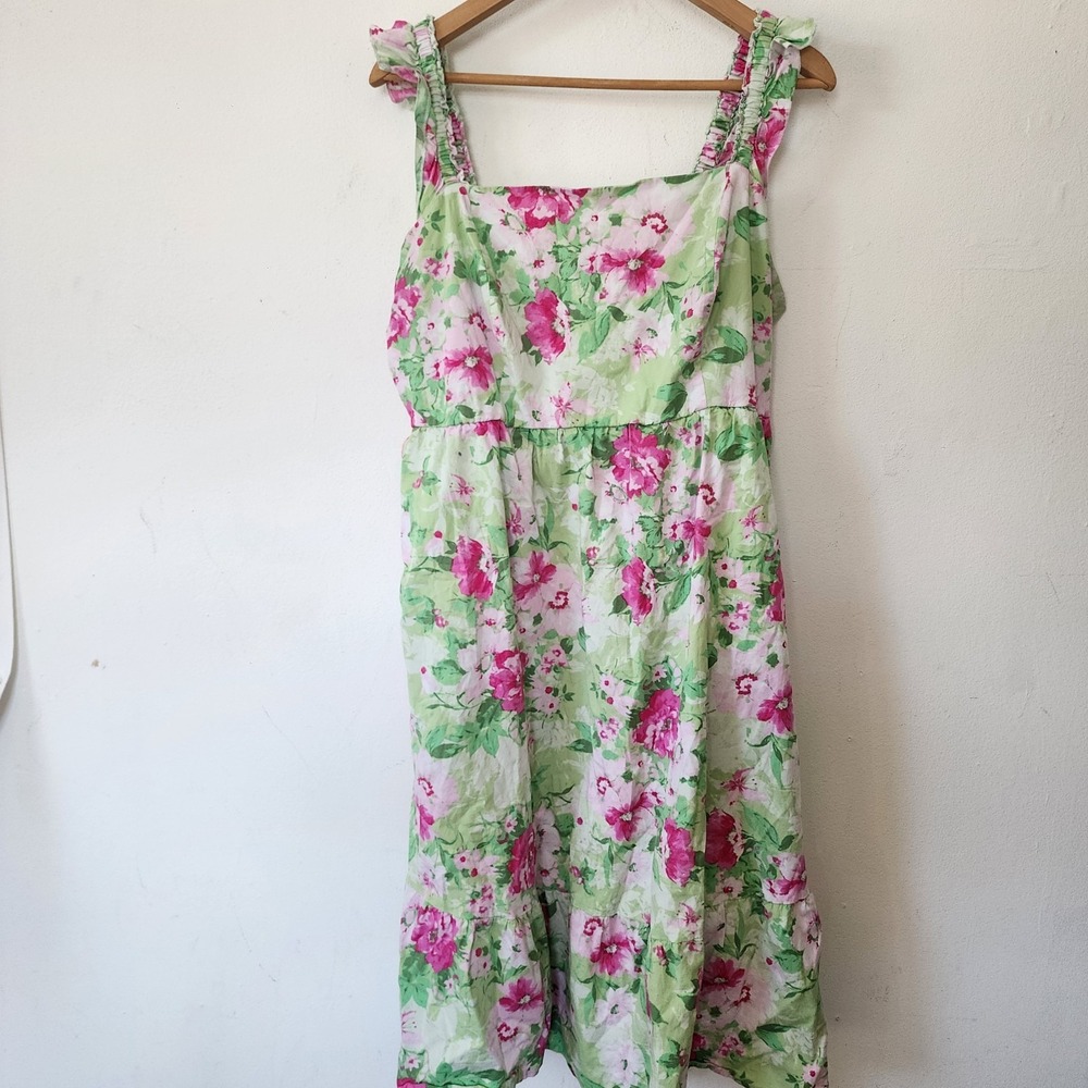 Torrid Green Floral Dress 2 Sleeveless Pink